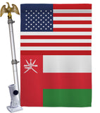 Oman US Friendship - Nationality Flags of the World Vertical Impressions Decorative Flags HG140474 Made In USA