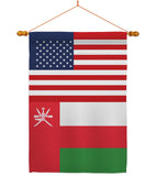 Oman US Friendship - Nationality Flags of the World Vertical Impressions Decorative Flags HG140474 Made In USA