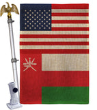 Oman US Friendship - Nationality Flags of the World Vertical Impressions Decorative Flags HG140474 Made In USA