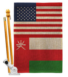 Oman US Friendship - Nationality Flags of the World Vertical Impressions Decorative Flags HG140474 Made In USA