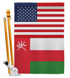 Oman US Friendship - Nationality Flags of the World Vertical Impressions Decorative Flags HG140474 Made In USA