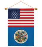 Organization Of American States US Friendship - Nationality Flags of the World Vertical Impressions Decorative Flags HG140475 Made In USA