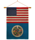 Organization Of American States US Friendship - Nationality Flags of the World Vertical Impressions Decorative Flags HG140475 Made In USA