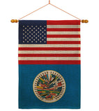 Organization Of American States US Friendship - Nationality Flags of the World Vertical Impressions Decorative Flags HG140475 Made In USA