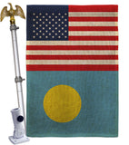 Palau US Friendship - Nationality Flags of the World Vertical Impressions Decorative Flags HG140477 Made In USA