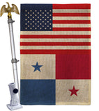 Panama US Friendship - Nationality Flags of the World Vertical Impressions Decorative Flags HG140479 Made In USA
