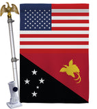 Papua New Guinea US Friendship - Nationality Flags of the World Vertical Impressions Decorative Flags HG140480 Made In USA