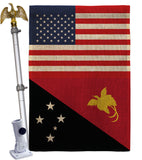 Papua New Guinea US Friendship - Nationality Flags of the World Vertical Impressions Decorative Flags HG140480 Made In USA