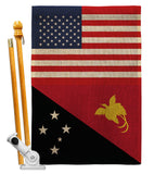 Papua New Guinea US Friendship - Nationality Flags of the World Vertical Impressions Decorative Flags HG140480 Made In USA