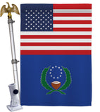 Pohnpei US Friendship - Nationality Flags of the World Vertical Impressions Decorative Flags HG140481 Made In USA