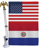 Paraguay US Friendship - Nationality Flags of the World Vertical Impressions Decorative Flags HG140482 Made In USA