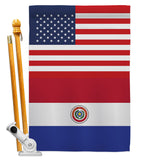 Paraguay US Friendship - Nationality Flags of the World Vertical Impressions Decorative Flags HG140482 Made In USA