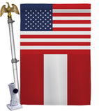 Peru US Friendship - Nationality Flags of the World Vertical Impressions Decorative Flags HG140483 Made In USA