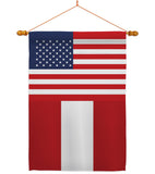 Peru US Friendship - Nationality Flags of the World Vertical Impressions Decorative Flags HG140483 Made In USA