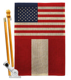 Peru US Friendship - Nationality Flags of the World Vertical Impressions Decorative Flags HG140483 Made In USA