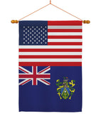 Pitcairn Islands US Friendship - Nationality Flags of the World Vertical Impressions Decorative Flags HG140485 Made In USA