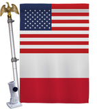 Poland US Friendship - Nationality Flags of the World Vertical Impressions Decorative Flags HG140486 Made In USA