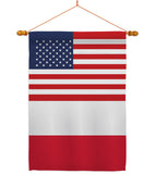 Poland US Friendship - Nationality Flags of the World Vertical Impressions Decorative Flags HG140486 Made In USA