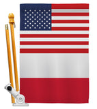 Poland US Friendship - Nationality Flags of the World Vertical Impressions Decorative Flags HG140486 Made In USA