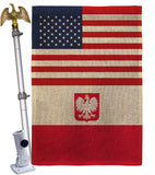 Poland w/Eagle US Friendship - Nationality Flags of the World Vertical Impressions Decorative Flags HG140487 Made In USA