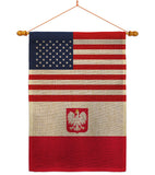 Poland w/Eagle US Friendship - Nationality Flags of the World Vertical Impressions Decorative Flags HG140487 Made In USA