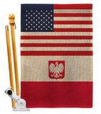 Poland w/Eagle US Friendship - Nationality Flags of the World Vertical Impressions Decorative Flags HG140487 Made In USA