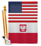 Poland w/Eagle US Friendship - Nationality Flags of the World Vertical Impressions Decorative Flags HG140487 Made In USA