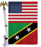 Saint Kitts & Nevis US Friendship - Nationality Flags of the World Vertical Impressions Decorative Flags HG140495 Made In USA