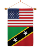 Saint Kitts & Nevis US Friendship - Nationality Flags of the World Vertical Impressions Decorative Flags HG140495 Made In USA