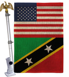 Saint Kitts & Nevis US Friendship - Nationality Flags of the World Vertical Impressions Decorative Flags HG140495 Made In USA