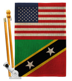 Saint Kitts & Nevis US Friendship - Nationality Flags of the World Vertical Impressions Decorative Flags HG140495 Made In USA