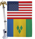 Saint Vincent US Friendship - Nationality Flags of the World Vertical Impressions Decorative Flags HG140497 Made In USA