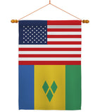 Saint Vincent US Friendship - Nationality Flags of the World Vertical Impressions Decorative Flags HG140497 Made In USA