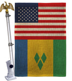 Saint Vincent US Friendship - Nationality Flags of the World Vertical Impressions Decorative Flags HG140497 Made In USA
