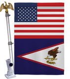 Samoa - American US Friendship - Nationality Flags of the World Vertical Impressions Decorative Flags HG140498 Made In USA