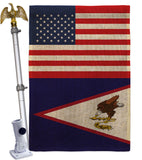 Samoa - American US Friendship - Nationality Flags of the World Vertical Impressions Decorative Flags HG140498 Made In USA