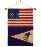 Samoa - American US Friendship - Nationality Flags of the World Vertical Impressions Decorative Flags HG140498 Made In USA