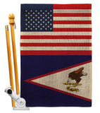 Samoa - American US Friendship - Nationality Flags of the World Vertical Impressions Decorative Flags HG140498 Made In USA