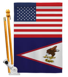 Samoa - American US Friendship - Nationality Flags of the World Vertical Impressions Decorative Flags HG140498 Made In USA