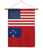 Samoa US Friendship - Nationality Flags of the World Vertical Impressions Decorative Flags HG140499 Made In USA