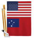 Samoa US Friendship - Nationality Flags of the World Vertical Impressions Decorative Flags HG140499 Made In USA