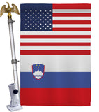 Slovenia US Friendship - Nationality Flags of the World Vertical Impressions Decorative Flags HG140648 Made In USA