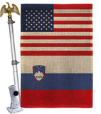 Slovenia US Friendship - Nationality Flags of the World Vertical Impressions Decorative Flags HG140648 Made In USA