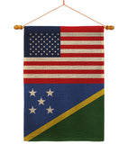 Solomon Islands US Friendship - Nationality Flags of the World Vertical Impressions Decorative Flags HG140649 Made In USA