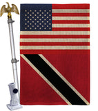 Trindad & Tobago US Friendship - Nationality Flags of the World Vertical Impressions Decorative Flags HG140669 Made In USA