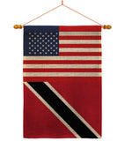 Trindad & Tobago US Friendship - Nationality Flags of the World Vertical Impressions Decorative Flags HG140669 Made In USA