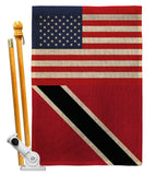 Trindad & Tobago US Friendship - Nationality Flags of the World Vertical Impressions Decorative Flags HG140669 Made In USA