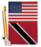 Trindad & Tobago US Friendship - Nationality Flags of the World Vertical Impressions Decorative Flags HG140669 Made In USA