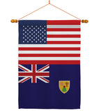 Turks & Caicos Island US Friendship - Nationality Flags of the World Vertical Impressions Decorative Flags HG140673 Made In USA