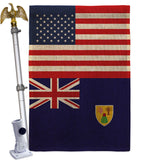 Turks & Caicos Island US Friendship - Nationality Flags of the World Vertical Impressions Decorative Flags HG140673 Made In USA